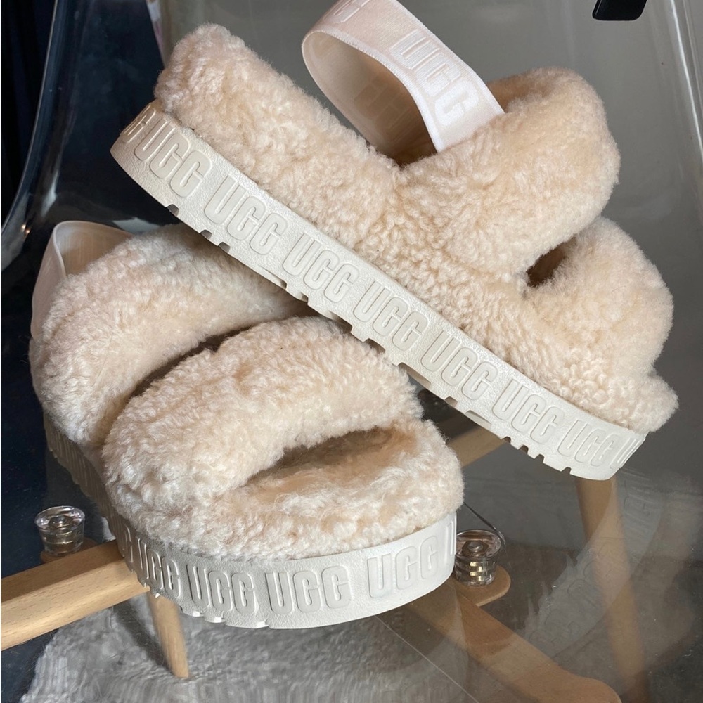 Ugg Cream Platform Slippers